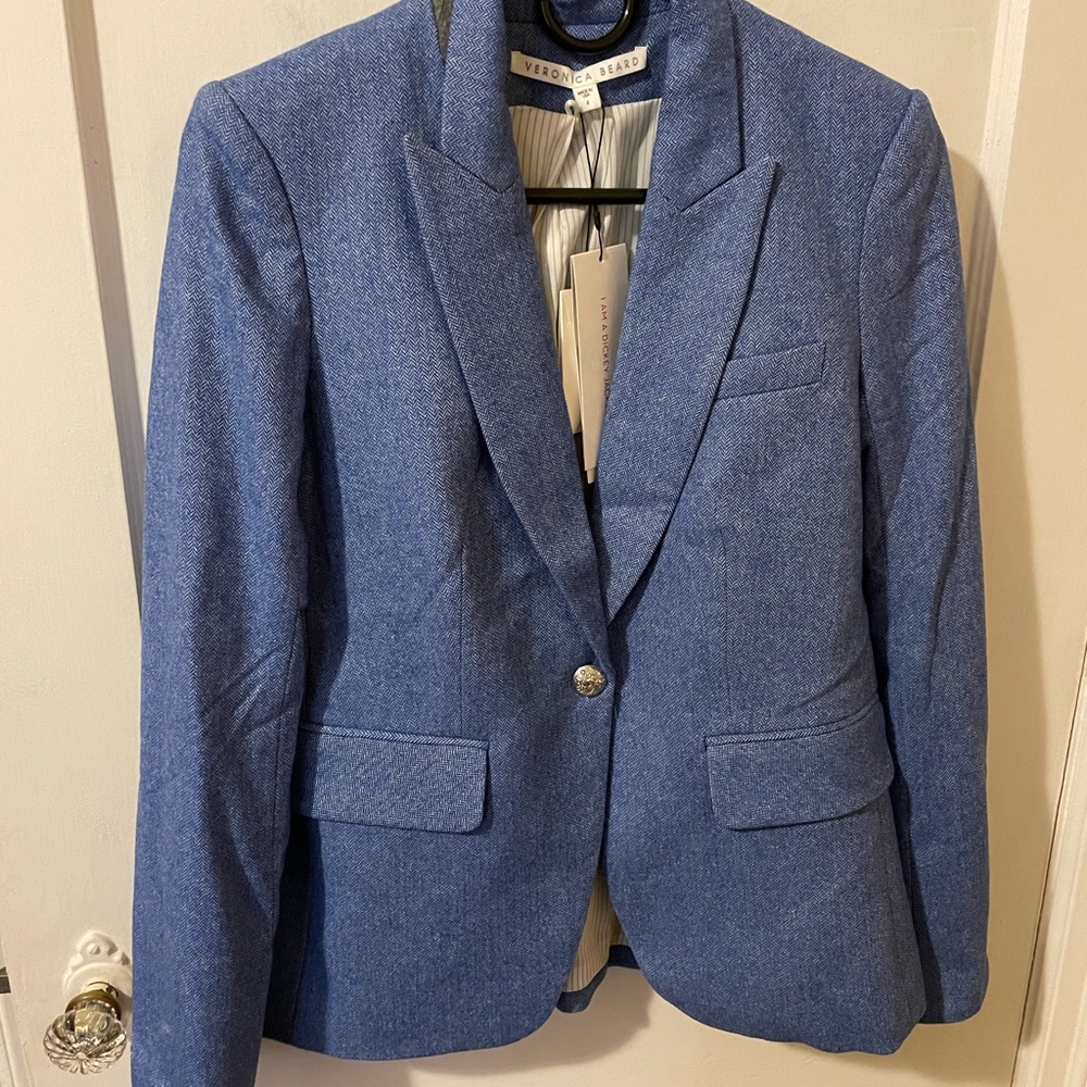 Veronica Beard Cutaway Dickey Jacket Blazer Wool